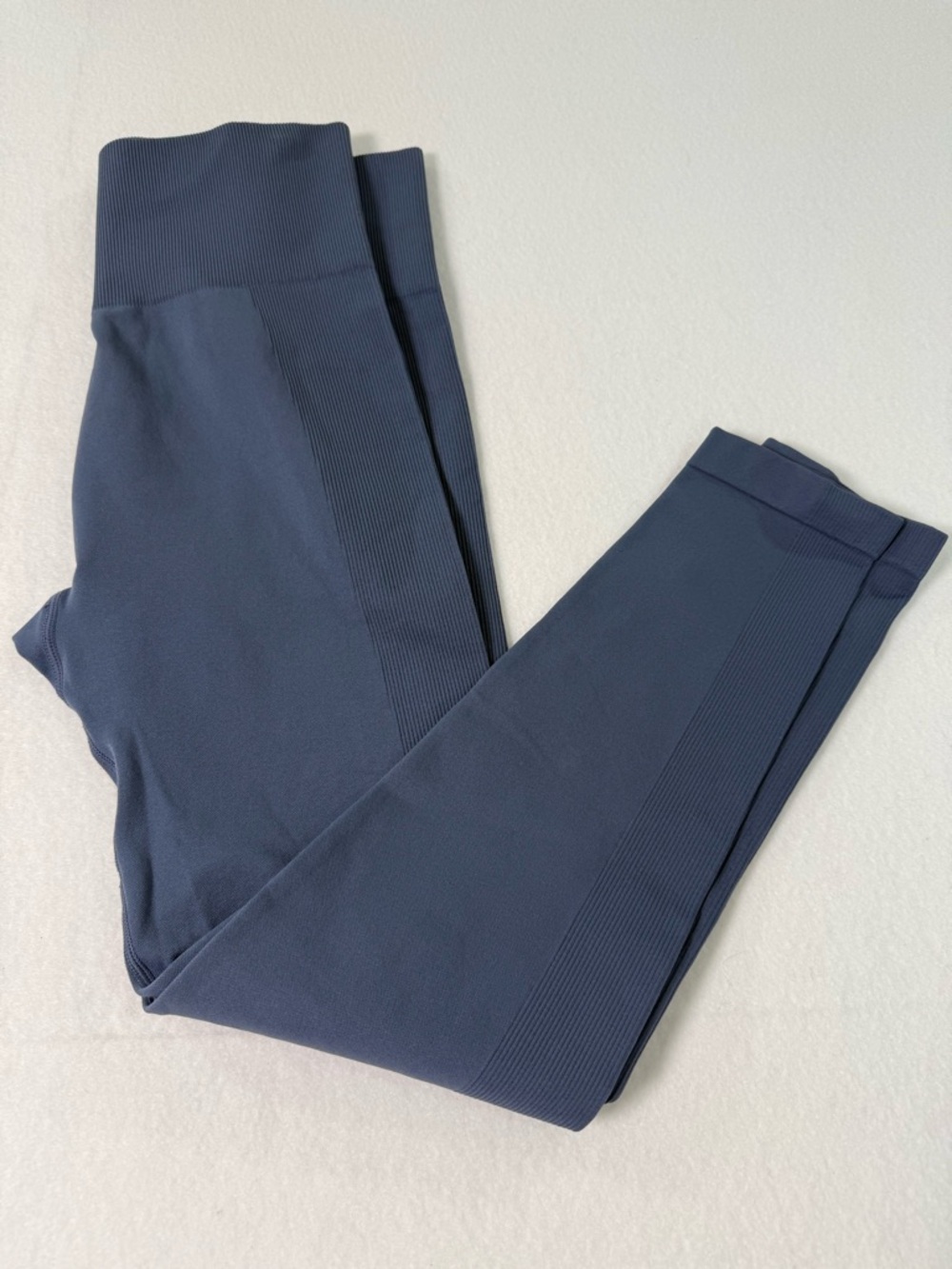 Aleur High-Waist Ribbed Navy Leggings